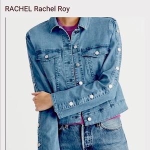 Rachel Roy Bobby Snap Denim Blue Jean Jacket